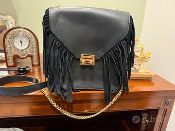 Borsa nera in vera pelle