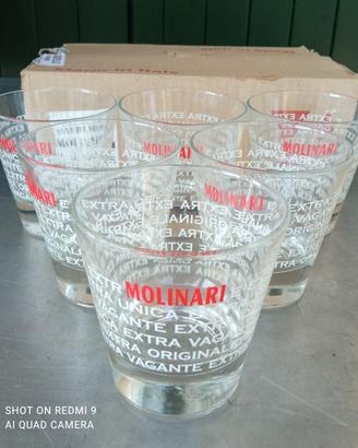 Molinari n. 6 bicchieri da vino extra vagante new