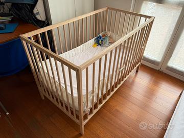 Lettino IKEA sniglar materasso, paracolpi,lenzuola