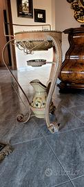  Toletta in ferrobattuto a mano e tris di ceramich