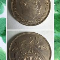 Moneta 25 Pesetas Spagna 1957