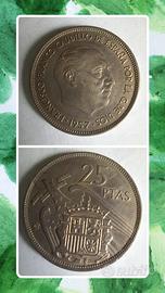 Moneta 25 Pesetas Spagna 1957