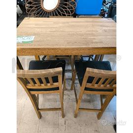 TAVOLO RETTANGOLARE ALTO CON SGABELLI