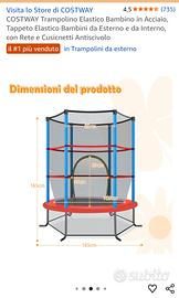 Trampolino elastico bambini da esterno