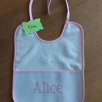 Bavaglino neonata Personalizzato nome ALICE