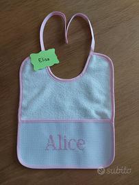 Bavaglino neonata Personalizzato nome ALICE