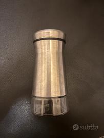 Saliera in vetro e acciaio