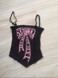 Top John Richmond in nero, taglia 40/42