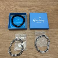 Lotto 10pz bracciali uomo acciaio