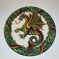 PIATTO DRAGO CERAMICA SANTA CATERINA SIENA