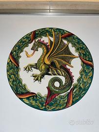 PIATTO DRAGO CERAMICA SANTA CATERINA SIENA