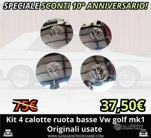 VW GOLF MK1 KIT 4 CALOTTE CROMATE RUOTE