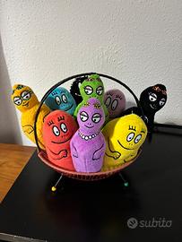 Lotto di 9 peluche Barbapapa