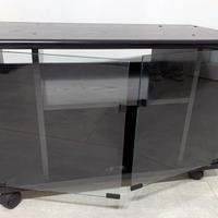 MOBILETTO VINTAGE IN LEGNO E VETRO CON RUOTE