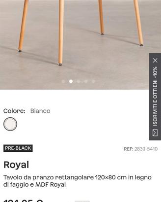 Tavolo moderno bianco