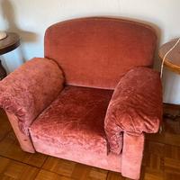 Salotto velluto rosa antico