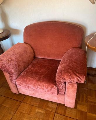 Salotto velluto rosa antico