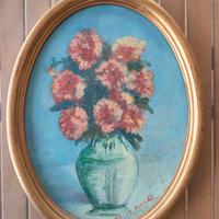 Quando ovale su legno con cornice 