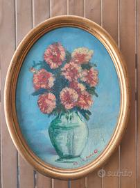 Quando ovale su legno con cornice 