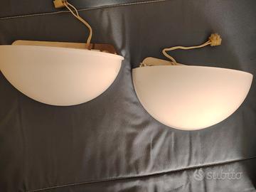 Coppia di applique da specchio in opalina francese