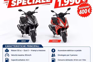 Rosso fuoco 125cc scooter 2026 nuovo