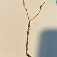Collana color oro rosa cuore e lettera