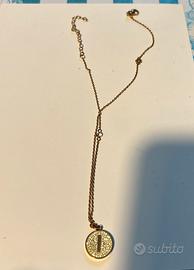 Collana color oro rosa cuore e lettera