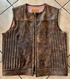 Gilet moto in  pelle mad max reverso di wild hog