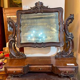 Specchiera antica con specchio artistico originale