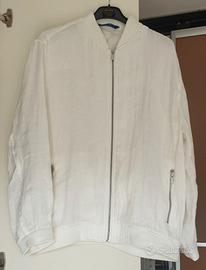 Bomber uomo Zara lino bianco