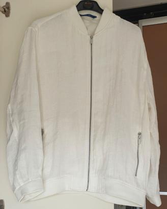 Bomber uomo Zara lino bianco