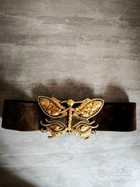 cintura vintage  fibbia farfalla oro statememt