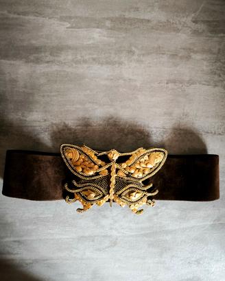 cintura vintage  fibbia farfalla oro statememt