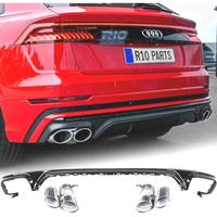 DIFFUSORE AUDI Q8 18-23 LOOK SQ8 NERO + TERMINALI 