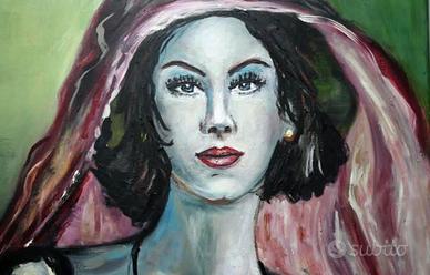 olio su tela - M. Huismann - Mit Schleier (donna c