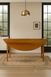 Tavolo Consolle ovale in cilegio massello