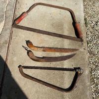 Set vintage di 4 seghe a mano da collezione