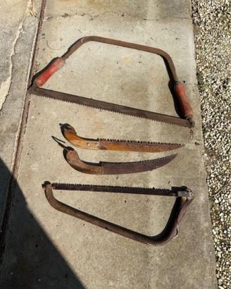 Set vintage di 4 seghe a mano da collezione