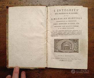 Carlo Fea – L’integrità del Panteon – Roma 1807 –