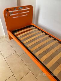 Letto singolo struttura e rete con doghe