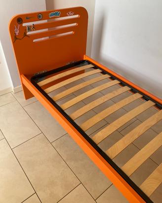 Letto singolo struttura e rete con doghe