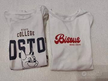 set magliette manica lunga cotone bambino 18 mesi