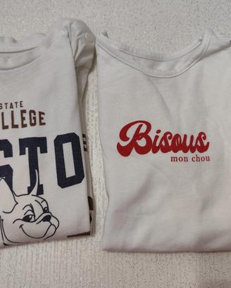 set magliette manica lunga cotone bambino 18 mesi