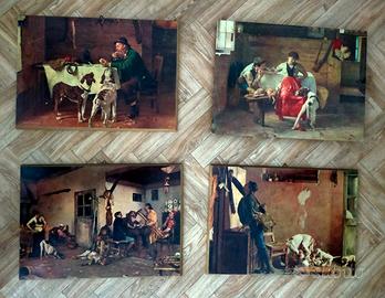 Quadri a tema venatorio e vita contadina 