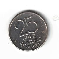 Moneta, Norvegia, 25 ore, Re Olav V del 1981