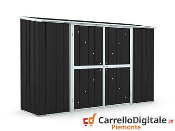 Casetta in lamiera esterno 307x100 75kg nero
