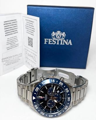 FESTINA CERAMIC CHRONOGRAPH Uomo -NUOVO FULL SET -