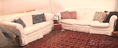 2 divani in cotone bianco 3 + 2 posti_sofderabili