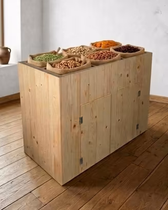 no ikea mobile espositore legno bio design rustico