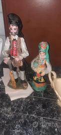 coppia statuine vintage  in abito sardo anni 70